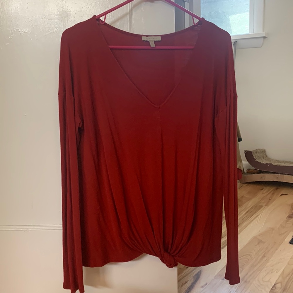 Slouchy Anthropologie Bordeaux Top